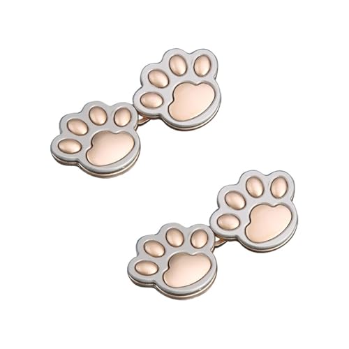 STHOYN Metall Hosenbund Enger Machen Cat Claw Design Frauen Hosen Enger Machen Clip Frauen Verstellbare No-Nähen Waist Knots Gürtel-Adjuster(Matte Gold*2) von STHOYN