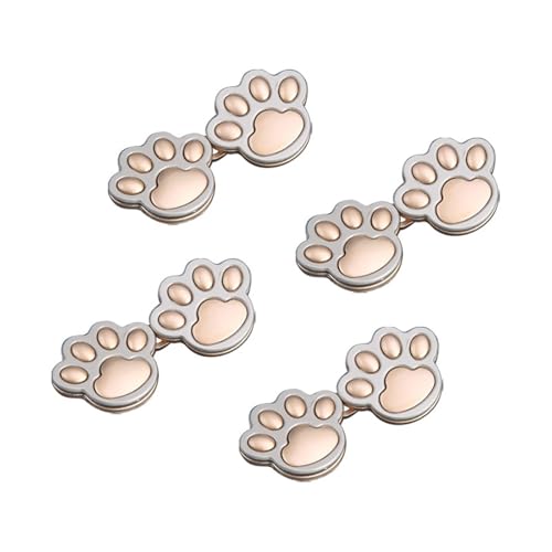 STHOYN Metall Hosenbund Enger Machen Cat Claw Design Frauen Hosen Enger Machen Clip Frauen Verstellbare No-Nähen Waist Knots Gürtel-Adjuster(Matte Gold*4) von STHOYN