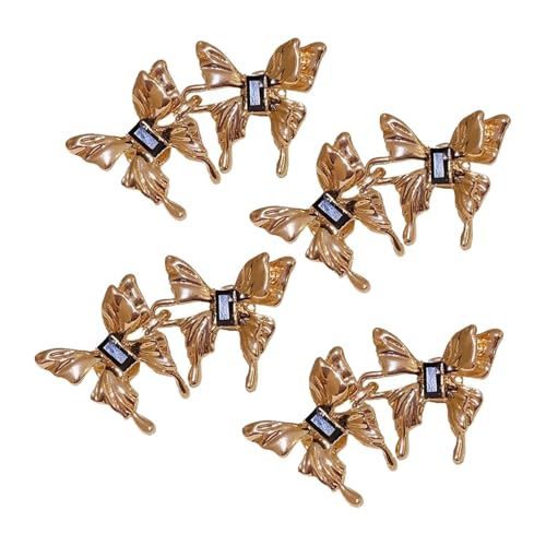 STHOYN Modevolle Schmetterling Hosenbund Enger Machen 4-teilige Set Hosen Enger Machen Clip Frauen Fixierung Anpassung Schnalle Einfache No-Nähen Waist Knots(Gold) von STHOYN