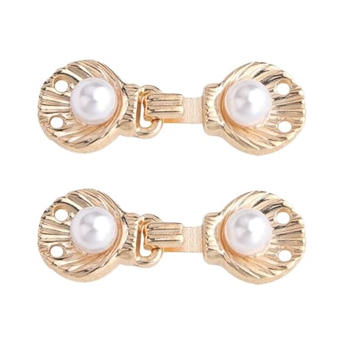 STHOYN Skirt Hosenbund Enger Machen Reducer Pearl Passende Hosen Enger Machen Clip Frauen Für Kleid Hosen & Denim Waist Knots(Gold,2 pcs) von STHOYN