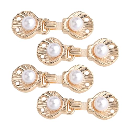 STHOYN Skirt Hosenbund Enger Machen Reducer Pearl Passende Hosen Enger Machen Clip Frauen Für Kleid Hosen & Denim Waist Knots(Gold,4 pcs) von STHOYN