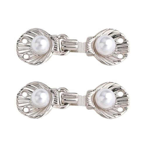 STHOYN Skirt Hosenbund Enger Machen Reducer Pearl Passende Hosen Enger Machen Clip Frauen Für Kleid Hosen & Denim Waist Knots(Silver,2 pcs) von STHOYN