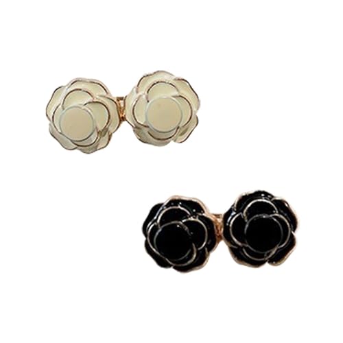 STHOYN Taillenversteller Hosenbund Enger Machen Nähfreie Hosen Enger Machen Clip Frauen Schnalle Taillenband Einstellung Straffer Zubehör Waist Knots Dekorativ(Black+Beige) von STHOYN