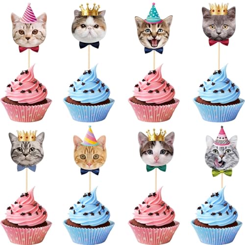 STNRST-IN Cupcake-Aufsätze mit Katzen-Motiv, niedliche Katzenkuchendekoration, Zahnstocher, einseitig, Kätzchen-Gesicht, Kuchen-Picker für Haustier-Themen, Babyparty, Kindergeburtstag, Hochzeit, Party STNRST-IN Cupcake-Aufsätze mit Katzen-Motiv, niedliche Katzenkuchendekoration, Zahnstocher, einseitig, Kätzchen-Gesicht, Kuchen-Picker für Haustier-Themen, Babyparty, Kindergeburtstag, Hochzeit, Party von STNRST-IN
