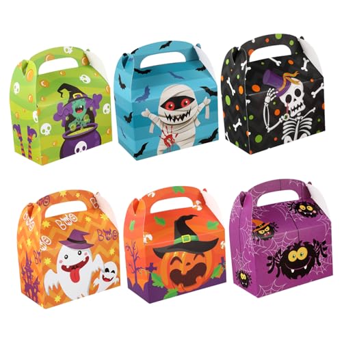 24 Stück Halloween Haus Karton Goodie-Boxen (16x 9cm) für Halloween Süßes oder Saures, Cupcakes, Kekse, Goodie, Donuts von STOBAZA