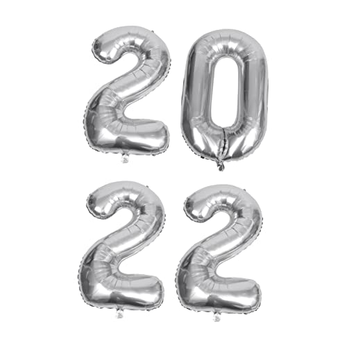STOBAZA 1 Satz Ballon Accessoire für die Abschlusssaison Frohes neues Jahr Dekorationen 2022 Metallschilder Neujahr hochzeitsdeko groß schmücken einstellen Aluminiumfolie von STOBAZA