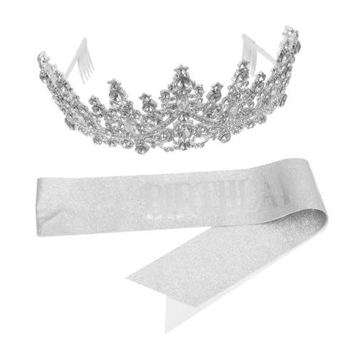 STOBAZA 1 Satz Geburtstagskrone und Schärpe für Frauen und Mädchen Tiara mit Glitzernder Krone für Unvergessliche Geburtstagsfeiern und Festliche Anlässe STOBAZA 1 Satz Geburtstagskrone und Schärpe für Frauen und Mädchen Tiara mit Glitzernder Krone für Unvergessliche Geburtstagsfeiern und Festliche Anlässe von STOBAZA