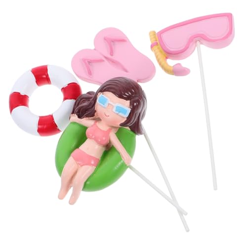 STOBAZA 1 Satz Teiliges Sommer Themen Tortendekoration Strandparty Cake Toppers für Kreative Feiern mit Schwimmring Schwimmbrille Flip Flops Damenfigur für Kindergeburtstag und STOBAZA 1 Satz Teiliges Sommer Themen Tortendekoration Strandparty Cake Toppers für Kreative Feiern mit Schwimmring Schwimmbrille Flip Flops Damenfigur für Kindergeburtstag und von STOBAZA