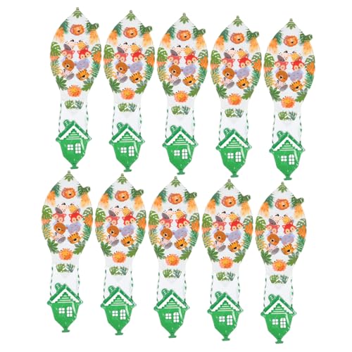 STOBAZA 10 Stück Hot Air Balloon Aluminium Folienballons für Geburtstagsfeiern Cartoon Tiermuster Stabile und Langlebige Dekoration für Hochzeiten und Abschlussfeiern von STOBAZA