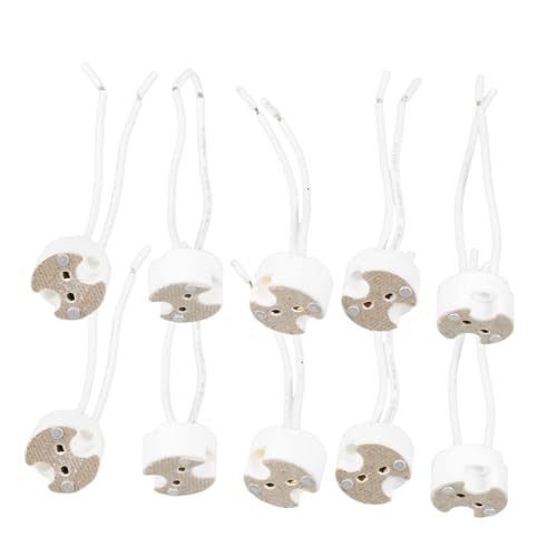 STOBAZA 10 Stück Keramik Lampenfassung mit Silikonkabel Hitzebeständig Sicherer Lampensockel für Innen Außen Lichtadapter Steckdose Zubehör von STOBAZA
