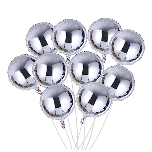 STOBAZA 10 Stück Runde Silberne Folienballons für Valentinstag Hochzeit Geburtstag Dekoration für Partys und Feiern Wiederverwendbar Einfach zu Befüllen Langlebig STOBAZA 10 Stück Runde Silberne Folienballons für Valentinstag Hochzeit Geburtstag Dekoration für Partys und Feiern Wiederverwendbar Einfach zu Befüllen Langlebig von STOBAZA