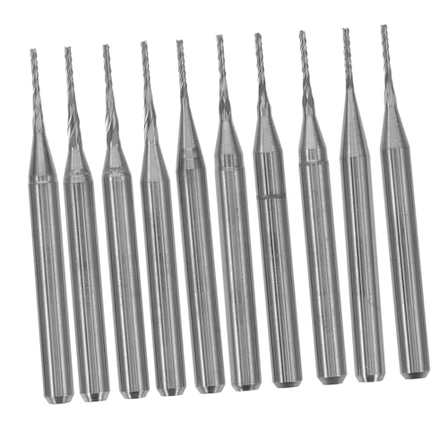 STOBAZA 10 Stück Teiliges Cnc Fräser Hartmetall Schaft Präzise Endfräser für Pcb Platinen Holz Gravur Fräswerkzeug Langlebig Verschleißfest STOBAZA 10 Stück Teiliges Cnc Fräser Hartmetall Schaft Präzise Endfräser für Pcb Platinen Holz Gravur Fräswerkzeug Langlebig Verschleißfest von STOBAZA