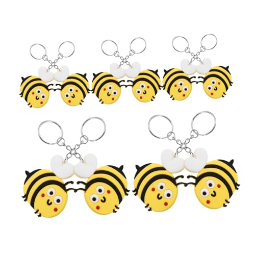 STOBAZA 10 Stück Teiliges Niedlicher Cartoon Bienen Schlüsselanhänger aus Silikon und Metall Vielseitiger Taschen und Schlüssel Dekoanhänger Langlebig Farbecht für Schlüssel Rucksack von STOBAZA