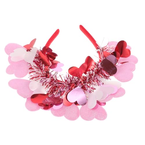STOBAZA 10 Stück Teiliges Rotes Herz Haarschmuck Glitzerndem Pailletten-haarreifen Herzförmiger Stirnband für Valentinstag Hochzeit Party Festliche Dekoration für Frauen von STOBAZA