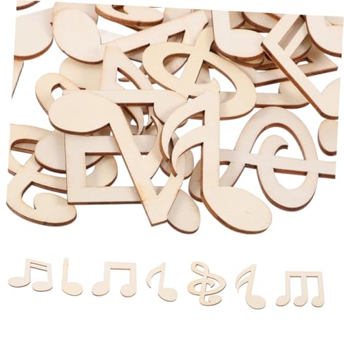STOBAZA 100 Stück Große Holz Musiknoten Unvollendete DIY Bastelholzstücke Unbemalte Musik Formen für Kunstprojekte Party und Wohnraumdekoration von STOBAZA