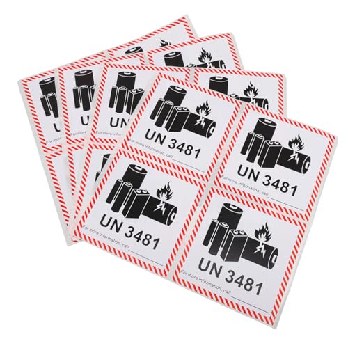 STOBAZA 100 Stück Lithiumbatterie Transportetiketten Selbstklebend Sicherheitswarnaufkleber für Verpackung Versand Geeignet STOBAZA 100 Stück Lithiumbatterie Transportetiketten Selbstklebend Sicherheitswarnaufkleber für Verpackung Versand Geeignet von STOBAZA