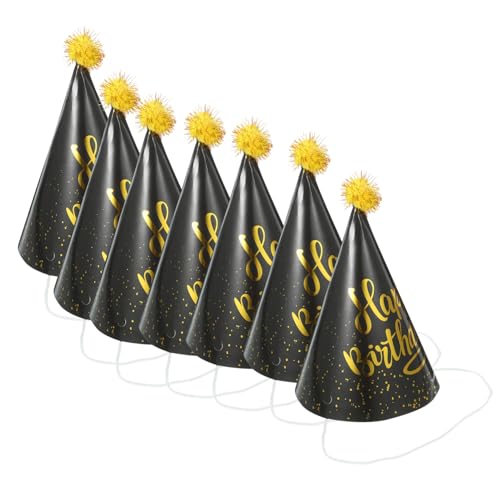 STOBAZA 10St Geburtstagshut-Partydekorationszubehör Kegelhut aus glitzerndem Papier Papierhut für die Geburtstagsfeier partyhüte kinder party mitgebsel kinder Tiara Haarball bronzieren von STOBAZA