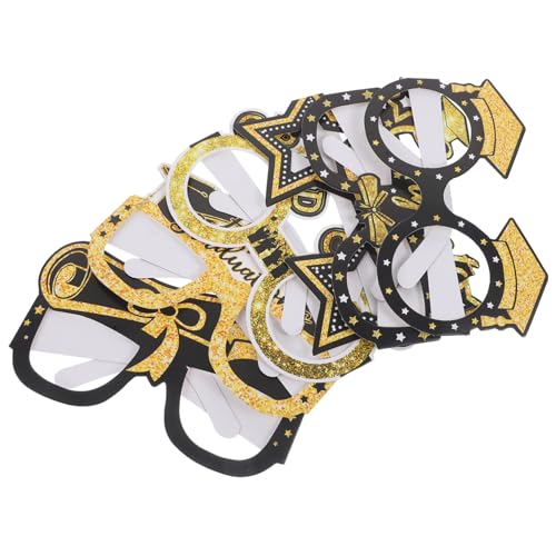 STOBAZA 12 Paare Papier Brillen für Abschlussfeier Leichte Graduation Photo Booth Props Modische Party Deko Komfortabel und Hautfreundlich für Kreative Fotos mit Kommilitonen von STOBAZA