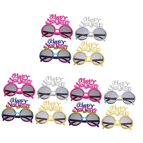 STOBAZA 12 Stk lustige Neujahrsbrille Partyzubehör für Kinder ausgefallene Silvester-Party-Brille Dekor Gläser Party-Foto-Requisite kreative Cosplay-Brille einzigartig von STOBAZA
