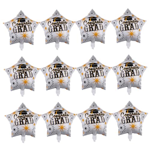 STOBAZA 12 Stück Abschlussfeier Ballons Sternform Folienballons für Partydekoration Leichte und Kreative Deko für Wohnzimmer Wand und Outdoor von STOBAZA