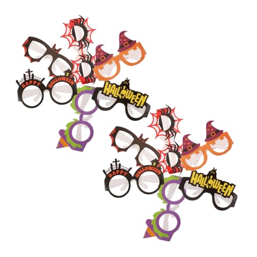STOBAZA 12 Stück Teiliges Halloween Papiergebrille Leichte Tragbare Partydeko und Fotoaccessoires mit Motiv Lustig und Bequem für Halloween Party und Verkleidungspaß von STOBAZA