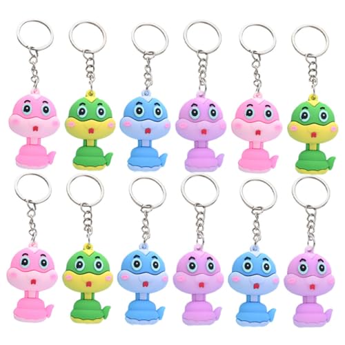STOBAZA 12 Stück Teiliges Set Niedlicher Cartoon Schlangen Schlüsselanhänger in Grün Violett und Blau Lebendige Taschenanhänger Spielerische Geschenkidee für Schlüssel und Taschen von STOBAZA