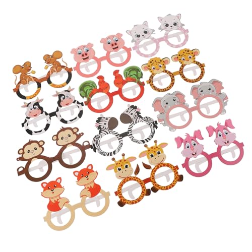 STOBAZA 12Stücke Geburtstagsparty Papierbrillen im Tierdesign Lustige Brille für Requisiten Partydekoration für Kindergeburtstage von STOBAZA