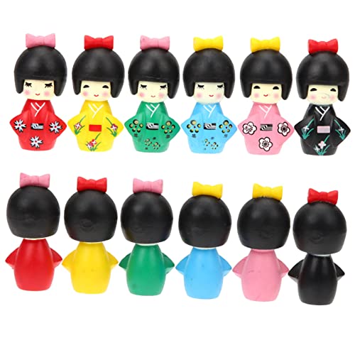 STOBAZA 12Stücke Kimono Puppe Teiliges Traditionelle Japanische Handwerkskunst für Hausdekoration Langlebiges Material Farbenfrohe Designs für Freunde von STOBAZA