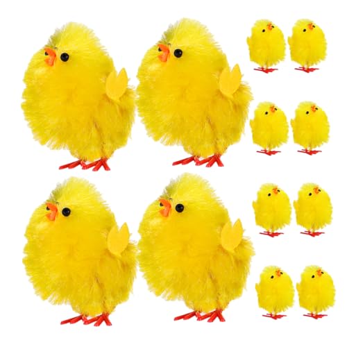 STOBAZA 12pcs Plastik Hühnerspielzeug Mini Chick Figuren Ostern Party Liefert Tischartikeldekor Für Osterkükenkuchen -Topper Farm Tier Dekorationen von STOBAZA