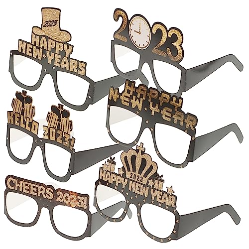 STOBAZA 12st 2023 Papier Gläser 2023 Brillen Zum Feiern Fotoautomaten-requisite Silvester-party-sonnenbrille Glitzernde Sternenbrille Schüttgut Kleidung Brillengestelle Kind von STOBAZA