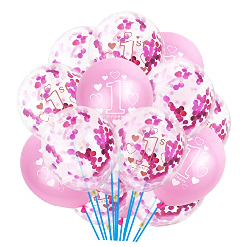 STOBAZA 15 Stück 1 Satz Konfetti-Luftballons Luftballons zum ersten Geburtstag Konfettiballons zum Geburtstag latex luftballons latex ballons klare Luftballons Ballons bedrucken Pailletten von STOBAZA