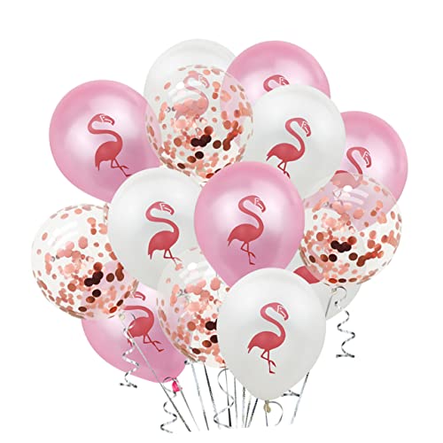 STOBAZA 15 Stück 12 Partyballons latex luftballons latex ballons rosa Luftballons Hawaii-Dekor hochzeitsdeko weiße Luftballons festlicher Ballon Hawaii-Partyballon Emulsion schmücken von STOBAZA