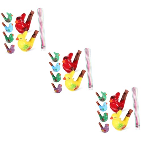 STOBAZA 18 STK Wasservögel pfeifen Pfeife in Vogelform Vogelspielzeug für Kinder Spielzeug für draußen Badespielzeug Kinderpfeife Pfeifenspielzeug aus Keramik lila Ton Tier Blumentopf Baby von STOBAZA