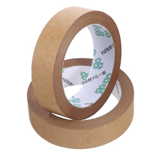 STOBAZA 2 Rollen Selbstklebendes Kraftpapier Packband Schreibbar Vielseitiges Versand und Umzugsklebeband Starke Haftung für Kartons und Pakete von STOBAZA