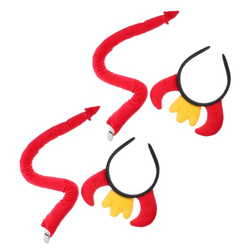 STOBAZA 2 Sätze Rote Teufelshörner Haarreifen Cartoon Stil Kostüm Zubehör für Damen Herren Halloween Karneval Party Cosplay Accessoire STOBAZA 2 Sätze Rote Teufelshörner Haarreifen Cartoon Stil Kostüm Zubehör für Damen Herren Halloween Karneval Party Cosplay Accessoire von STOBAZA