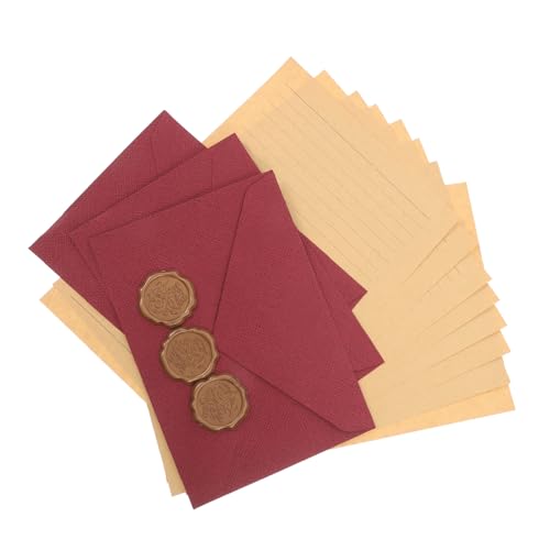 STOBAZA 2 Sätze Teiliges Briefumschlag mit Westernartiger Klappe Papiermaterial Edle Verpackung Geeignet für Einladungen Geburtstag Hochzeit Stilvolle Grußkartenumschläge Rotbraun und von STOBAZA