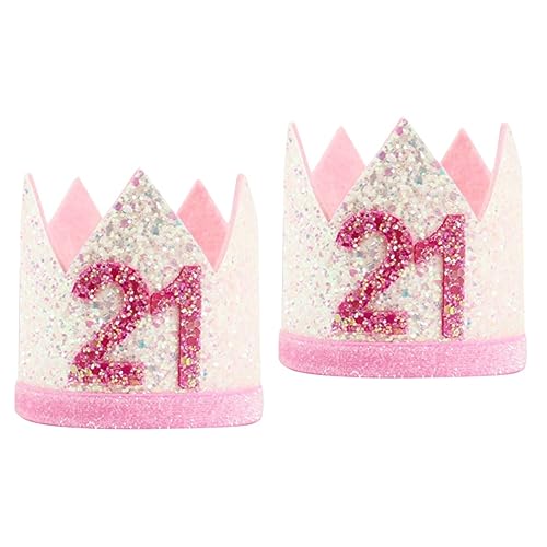 STOBAZA 2 Stück 21 Hüte Für Kinder Geburtstagsgeschenke Make-up-stirnband Lustiger Partyhut Prinzessin Geburtstag Gefälligkeiten Für Kleinkindergeburtstage Stirnband Mit Pailletten Bilden von STOBAZA