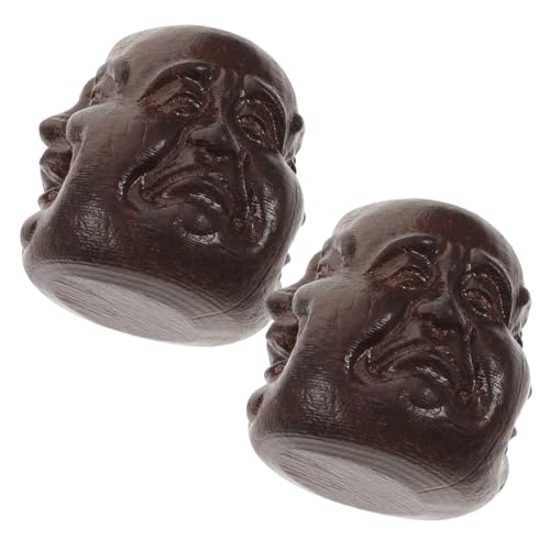 STOBAZA 2 Stück Buddha Holzfigur Handgeschnitzte Chinesische Holzdekoration Dekoratives Feng Shui Ornament für Schreibtisch und und Handlich Naturbelassenes Holz STOBAZA 2 Stück Buddha Holzfigur Handgeschnitzte Chinesische Holzdekoration Dekoratives Feng Shui Ornament für Schreibtisch und und Handlich Naturbelassenes Holz von STOBAZA