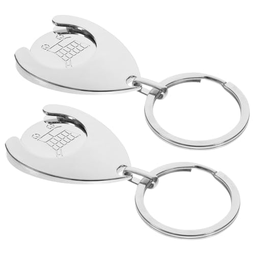 STOBAZA 2 Stück Einkaufswagenchips aus Metall Kompakte Schlüsselanhänger mit Trolley Token Funktion Robustes Design Leicht und Elegant als Schlüssel Einkaufswagen deko von STOBAZA