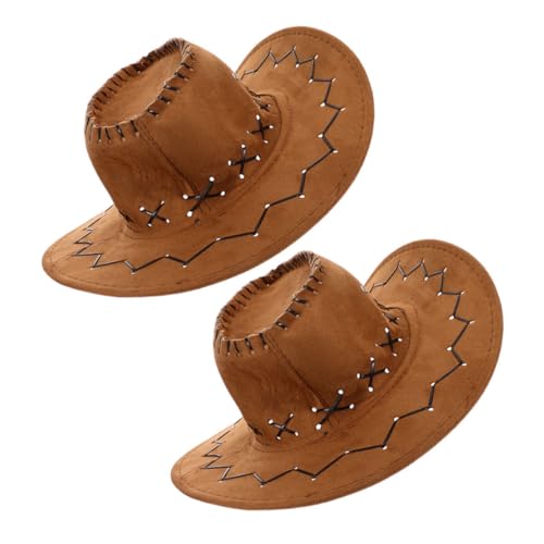 STOBAZA 2 Stück Kinder Mädchen Jungen Western Cowboy Cowgirl Hut Mit Breiter Krempe Und Kinnriemen Vintage Pu Fedora Hut Für Halloween Weihnachten Urlaub Party STOBAZA 2 Stück Kinder Mädchen Jungen Western Cowboy Cowgirl Hut Mit Breiter Krempe Und Kinnriemen Vintage Pu Fedora Hut Für Halloween Weihnachten Urlaub Party von STOBAZA