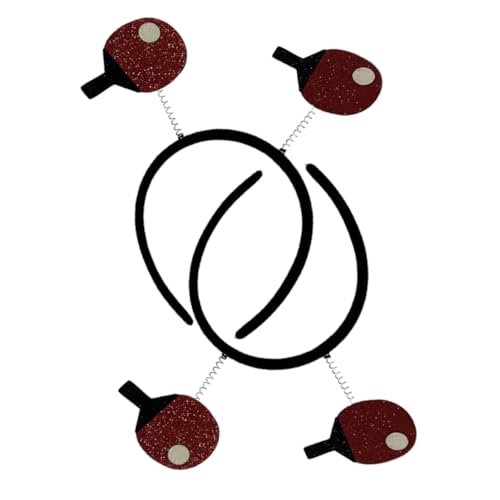 STOBAZA 2 Stück Sport Stirnbänder mit Tischtennis Racket Design Wiederverwendbare Haarbänder für Partys Lustige Sport Themen Kopfbedeckung für Events und Feiern von STOBAZA