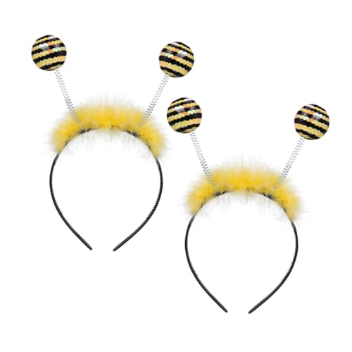 STOBAZA 2 Stück Teiliges Bienen Antennen Haarreif Verstellbar Weiches Material Lustiges Party Stirnband für Damen und Mädchen Geeignet für Fasching Karneval Halloween und von STOBAZA