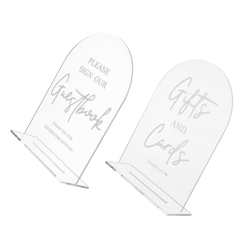 STOBAZA 2 Stück Teiliges Hochzeitstischschild mit Stabiler Basis Transparente Tischdekoration für und Zeremonie Wiederverwendbar Kalligrafie für Hochzeitsfeier und Party von STOBAZA