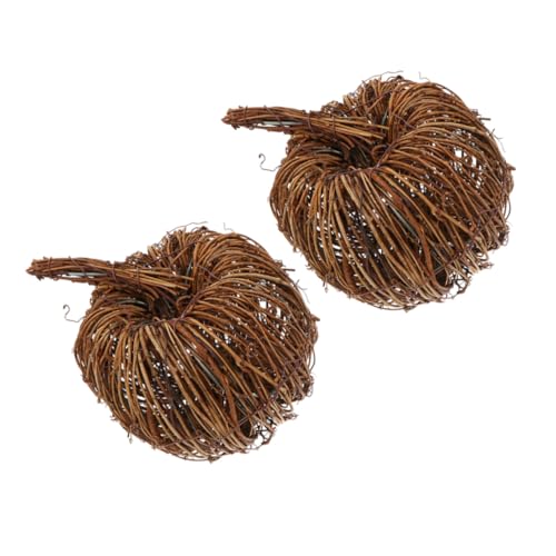 STOBAZA 2 Stück Teiliges Rattan Kürbis Handgefertigte Kleine Dekorative Kürbisse Langlebige Halloween Tischdeko mit Natürlicher Flechtoptik Leicht und Wiederverwendbar für Festliche Wohn STOBAZA 2 Stück Teiliges Rattan Kürbis Handgefertigte Kleine Dekorative Kürbisse Langlebige Halloween Tischdeko mit Natürlicher Flechtoptik Leicht und Wiederverwendbar für Festliche Wohn von STOBAZA