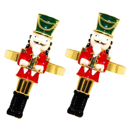 STOBAZA 2 Stück Weihnachtliche Serviettenringe Holzfigur Design Stabile Wiederverwendbar Dekorative Napkin Holder für Festliche Tischdekoration von STOBAZA