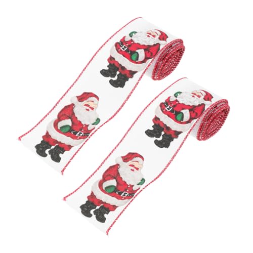 STOBAZA 2 Stück Weihnachts Dekoband Breit Stoffband mit Santa Claus Motiv Festliches Geschenkband für DIY Kränze Auto und Partydekoration Vielseitig Verwendbar Langlebiges Material STOBAZA 2 Stück Weihnachts Dekoband Breit Stoffband mit Santa Claus Motiv Festliches Geschenkband für DIY Kränze Auto und Partydekoration Vielseitig Verwendbar Langlebiges Material von STOBAZA