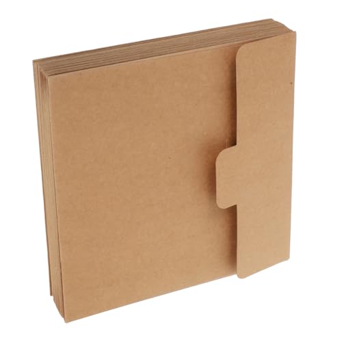 STOBAZA 20 Stück Kuhkarte Papiertüte Quadratumschläge für Einladungen Einladungshülle Square Kraft Pakete aus Kraftpapier FOTOELLE VELOPE Square kraftpapier tüten Kartenumschlag Hellbraun von STOBAZA