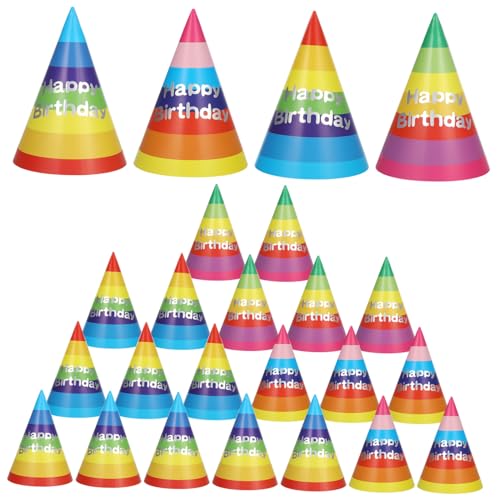 STOBAZA 20 Stück Teiliges Bunte Geburtstags Partyhüte Kegelform Regenbogen Partyhut aus Papier Leichte Party Kopfbedeckung für Damen und Herren Tragen für Fröhliche Geburtstagsfeier STOBAZA 20 Stück Teiliges Bunte Geburtstags Partyhüte Kegelform Regenbogen Partyhut aus Papier Leichte Party Kopfbedeckung für Damen und Herren Tragen für Fröhliche Geburtstagsfeier von STOBAZA
