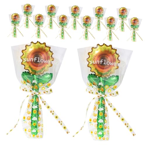 STOBAZA 20 Stück Teiliges Gelbe Sonnenblumen Folienballons Lebensechtes Design Handlich für Hochzeiten Babypartys Geburtstage Schnelle Befüllung Interaktive Party Deko für Festliche von STOBAZA