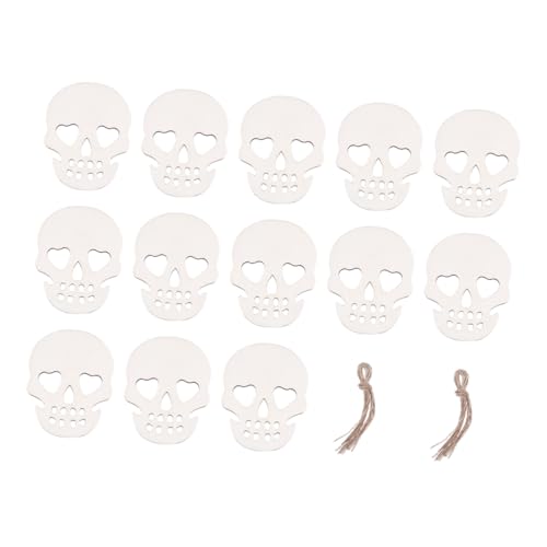STOBAZA 20 Stück Teiliges Halloween Deko mit Skull Holzchips und Hanfseil Langlebige DIY Anhänger für Gruselige Partydeko für Zuhause Bar Schule und Karneval STOBAZA 20 Stück Teiliges Halloween Deko mit Skull Holzchips und Hanfseil Langlebige DIY Anhänger für Gruselige Partydeko für Zuhause Bar Schule und Karneval von STOBAZA